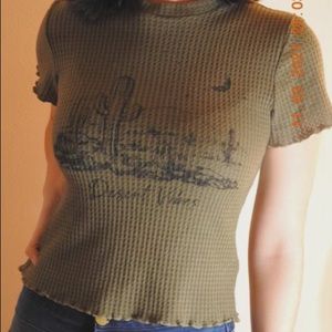 Dark Army Green Desert Vibes Top